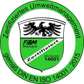 Zertifiziertes Umweltmanagement gemäß DIN EN ISO 14001 : 2015